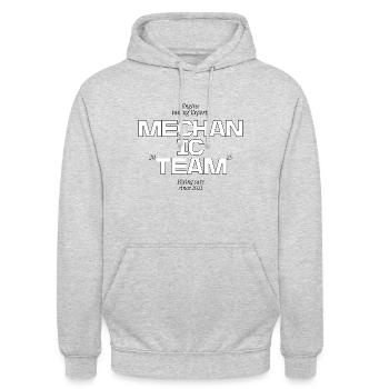 Strong team of mechanics with drive - Unisex Hoodie - light heather grey - Front - Alina (178cm) & Michal (187cm)