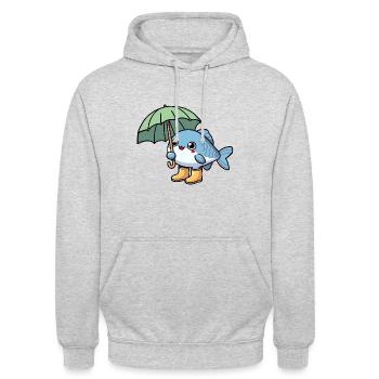 Sea Fish Rubber Boots Umbrella Rain Dry - Unisex Hoodie - light heather grey - Front - Alina (178cm) & Michal (187cm)
