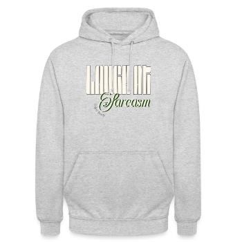 Laugh at sarcasm, enjoy irony - Unisex Hoodie - light heather grey - Front - Alina (178cm) & Michal (187cm)