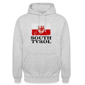 Südtirol - Flagge - Banner - Fahne - Flag - Unisex Hoodie - Hellgrau meliert - Vorne - Alina (178cm) & Michal (187cm)