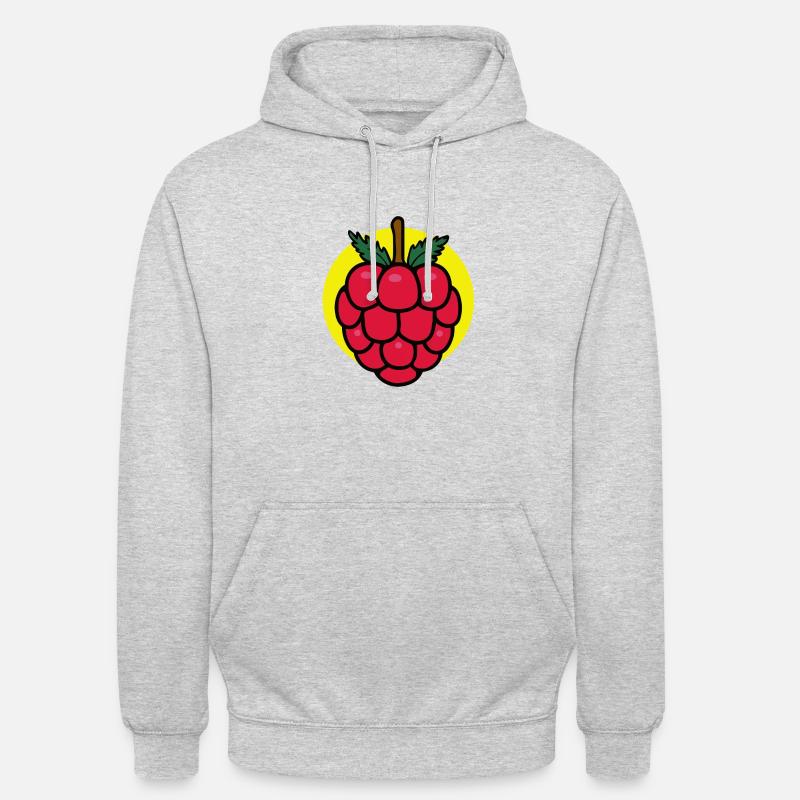 Raspberry with yellow background - Unisex Hoodie - light heather grey