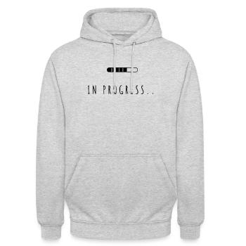 In progress - Unisex Hoodie - light heather grey - Front - Alina (178cm) & Michal (187cm)