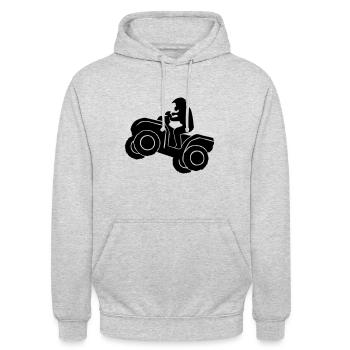 Quad Racer - Unisex Hoodie - Hellgrau meliert - Vorne - Alina (178cm) & Michal (187cm)