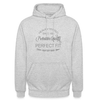 Jeans and Co Vintage Imprint GRUNGE - Unisex Hoodie - light heather grey - Front - Alina (178cm) & Michal (187cm)