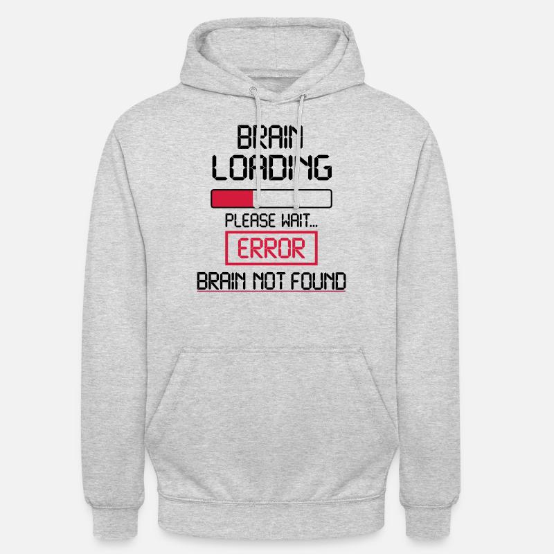 brain loading error - Sweat-shirt à capuche unisexe - gris clair chiné