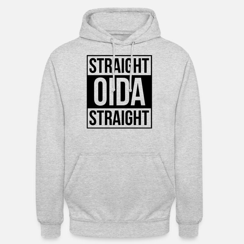 Straight Oida plain - Unisex Hoodie - Hellgrau meliert