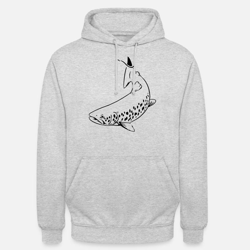 Forelle - Unisex Hoodie - Hellgrau meliert