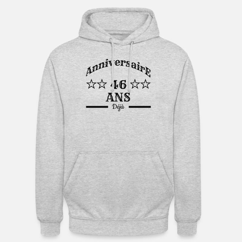 Anniversaire 46 ans déjà - Sweat-shirt à capuche unisexe - gris clair chiné
