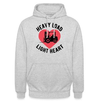 Forklift driver humor quote - Unisex Hoodie - light heather grey - Front - Alina (178cm) & Michal (187cm)