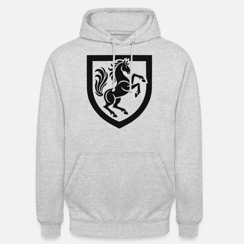 Cimier de cheval - Sweat-shirt à capuche unisexe - gris clair chiné