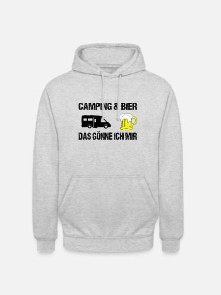 Camping - Unisex Hoodie - Hellgrau meliert