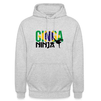 Ginga Capoeira für brasilianische Kampfsportarten - Unisex Hoodie - Hellgrau meliert - Vorne - Alina (178cm) & Michal (187cm)