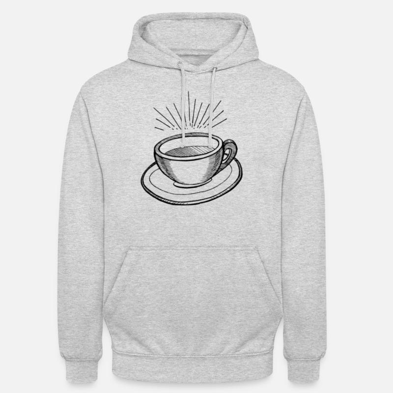 Conception de tasses à café - Sweat-shirt à capuche unisexe - gris clair chiné