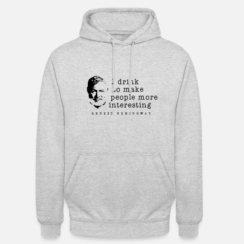 Hemingway Zitat - Unisex Hoodie - Hellgrau meliert