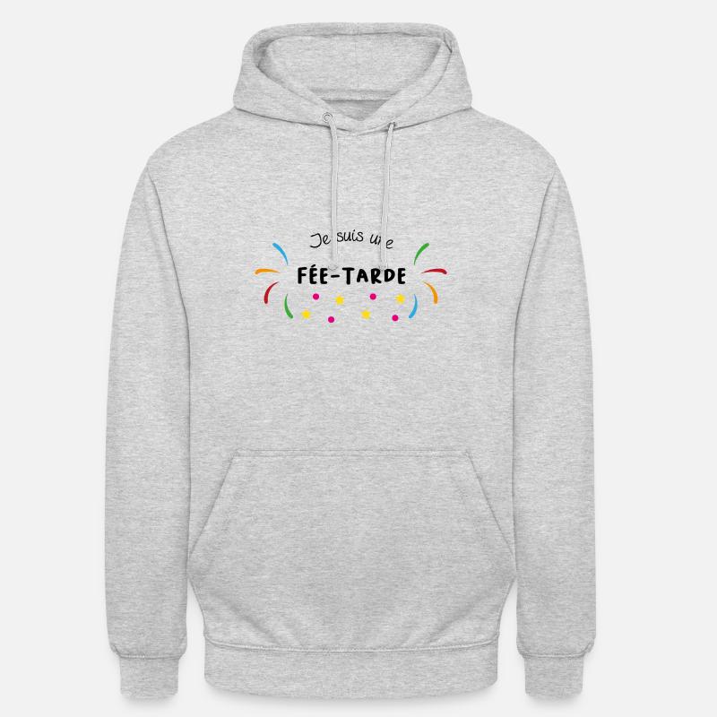 idée cadeau fêtarde - Sweat-shirt à capuche unisexe - gris clair chiné