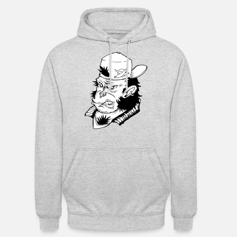 Funky monkey - Sweat-shirt à capuche unisexe - gris clair chiné