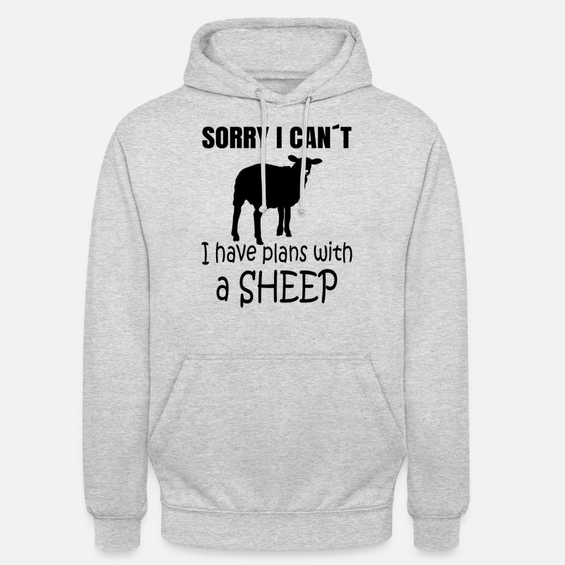 MOUTONS: plans avec un mouton - Sweat-shirt à capuche unisexe - gris clair chiné