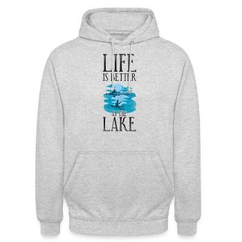 Canoe Canoeing Vintage Life Is - Unisex Hoodie - light heather grey - Front - Alina (178cm) & Michal (187cm)