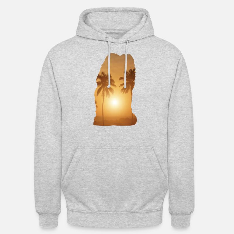 Plage d’été - Chow Chow - Sweat-shirt à capuche unisexe - gris clair chiné