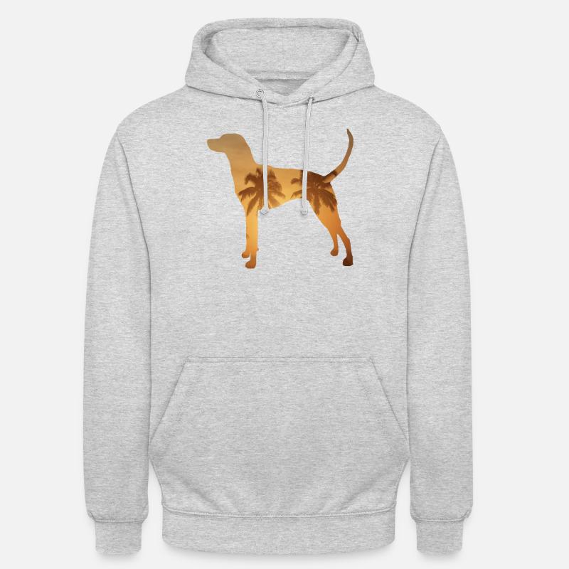 Plage d’été - Redbone Coonhound - Sweat-shirt à capuche unisexe - gris clair chiné