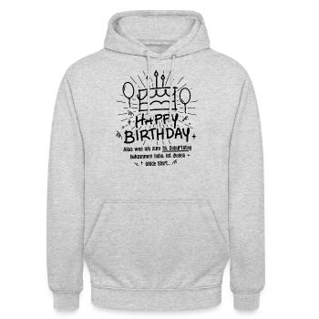 35. Geburtstag Happy Birthday Lustig 35 Jahre - Unisex Hoodie - Hellgrau meliert - Vorne - Alina (178cm) & Michal (187cm)
