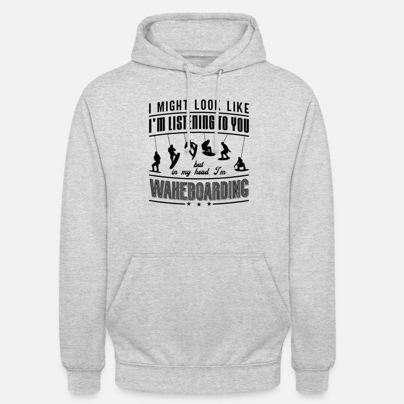 Wakeboard Wakeboarden Wakeboarder Geschenkidee - Unisex Hoodie - Hellgrau meliert