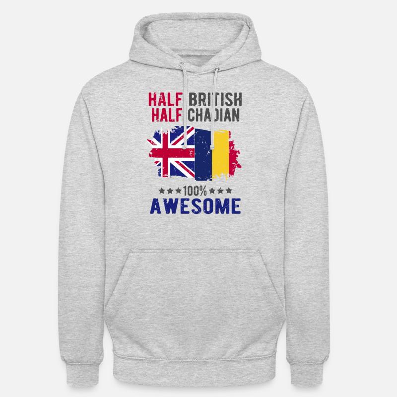 Halb Brite Halb Tschader - Unisex Hoodie - Hellgrau meliert