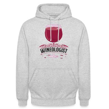 Dégustation de vin de sommelier - Sweat-shirt à capuche unisexe - gris clair chiné - Devant - Alina (178cm) & Michal (187cm)