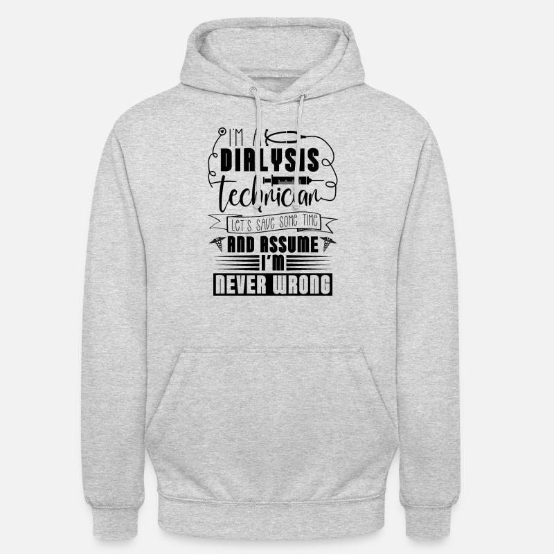Dialyse Nephrologie Dialysetechniker Geschenkidee - Unisex Hoodie - Hellgrau meliert