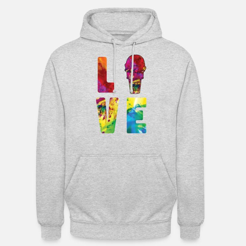 Crème glacée Aquarelle Cône Sundae - Sweat-shirt à capuche unisexe - gris clair chiné