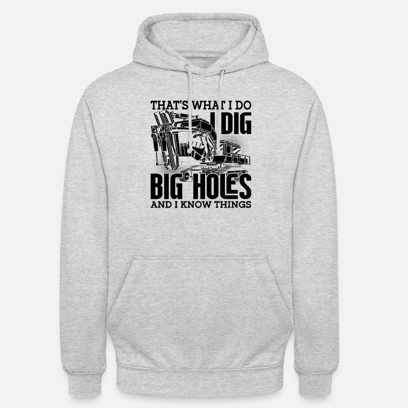 Bagger Bauarbeiter Baggerfahrer Geschenkidee - Unisex Hoodie - Hellgrau meliert
