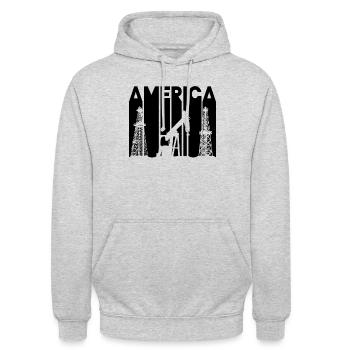 Oilfield Worker America Oil Rig Worker Arbeiter - Unisex Hoodie - Hellgrau meliert - Vorne - Alina (178cm) & Michal (187cm)