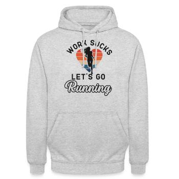 Running Runner Half Marathon - Unisex Hoodie - Hellgrau meliert - Vorne - Alina (178cm) & Michal (187cm)