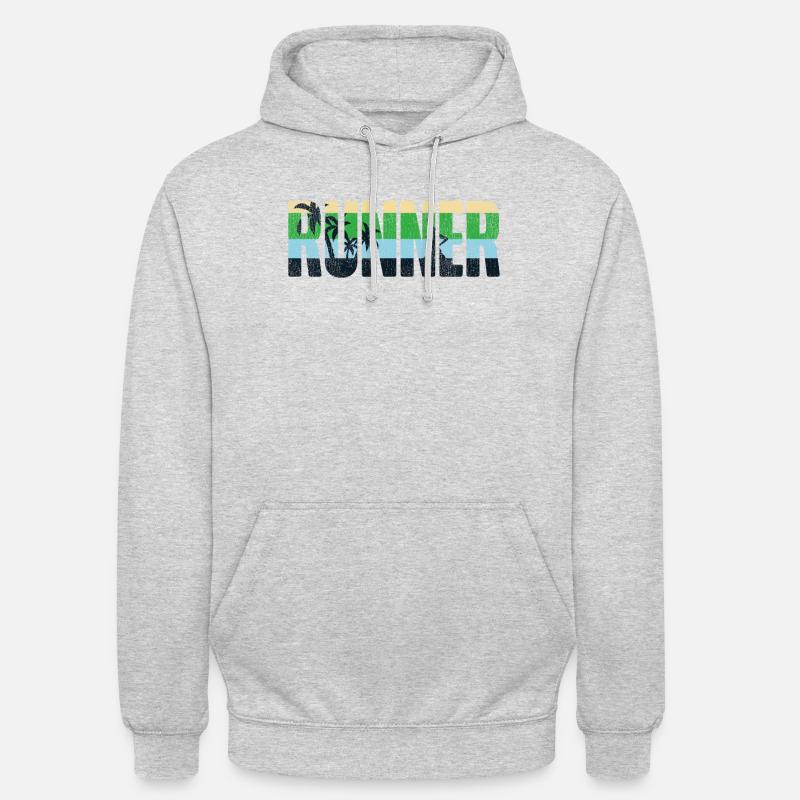 Running Runner Semi-Marathon Rétro - Sweat-shirt à capuche unisexe - gris clair chiné