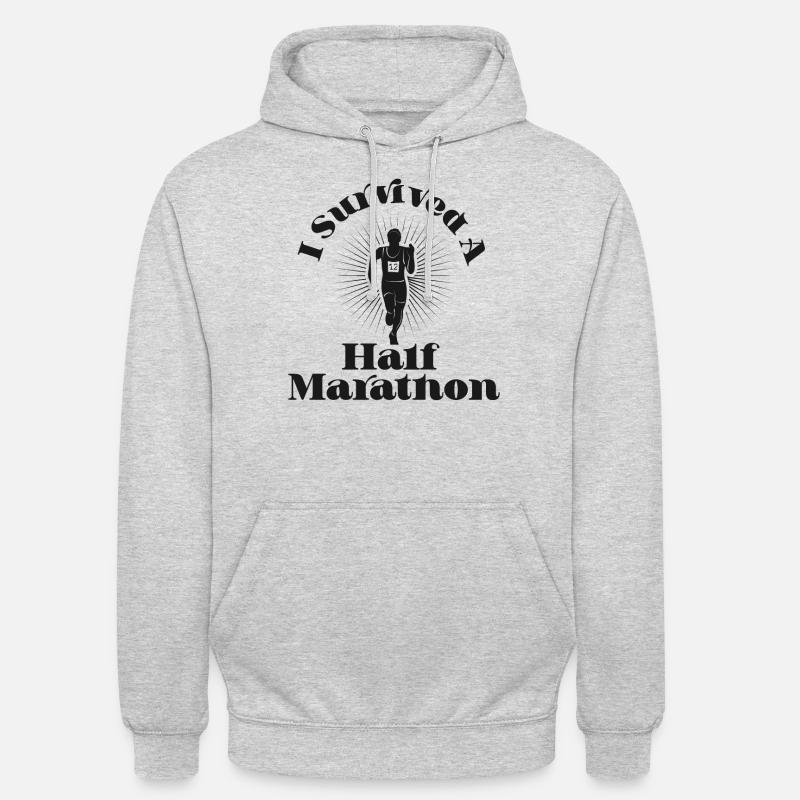 Running Runner Semi-Marathon I - Sweat-shirt à capuche unisexe - gris clair chiné