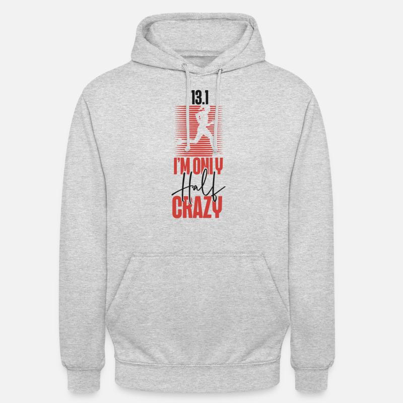 Running Runner Half Marathon Half - Unisex Hoodie - Hellgrau meliert