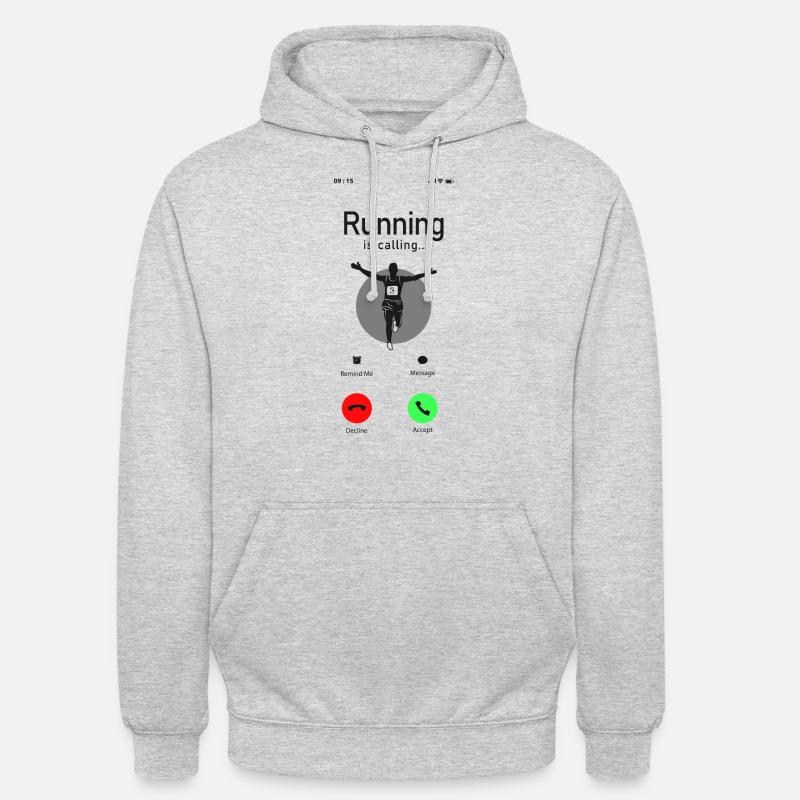 Running Runner Half Marathon Phone - Unisex Hoodie - Hellgrau meliert