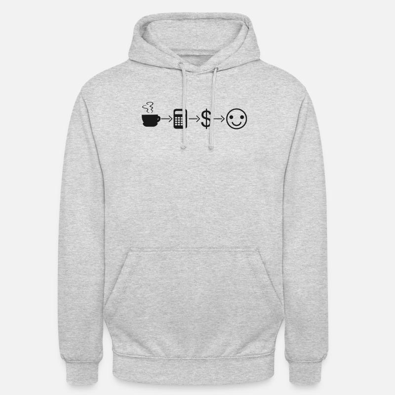 Comptable Comptable Café - Sweat-shirt à capuche unisexe - gris clair chiné