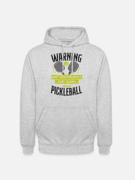 Pickleball Warning May - Unisex Hoodie - Hellgrau meliert