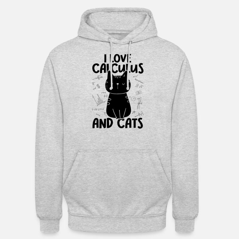 J’aime les chats - Calculus - Sweat-shirt à capuche unisexe - gris clair chiné