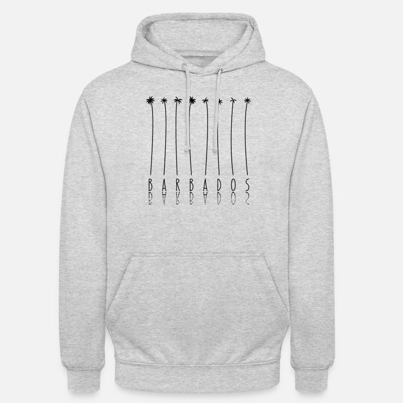 Palm - Île des Caraïbes Barbade - Sweat-shirt à capuche unisexe - gris clair chiné