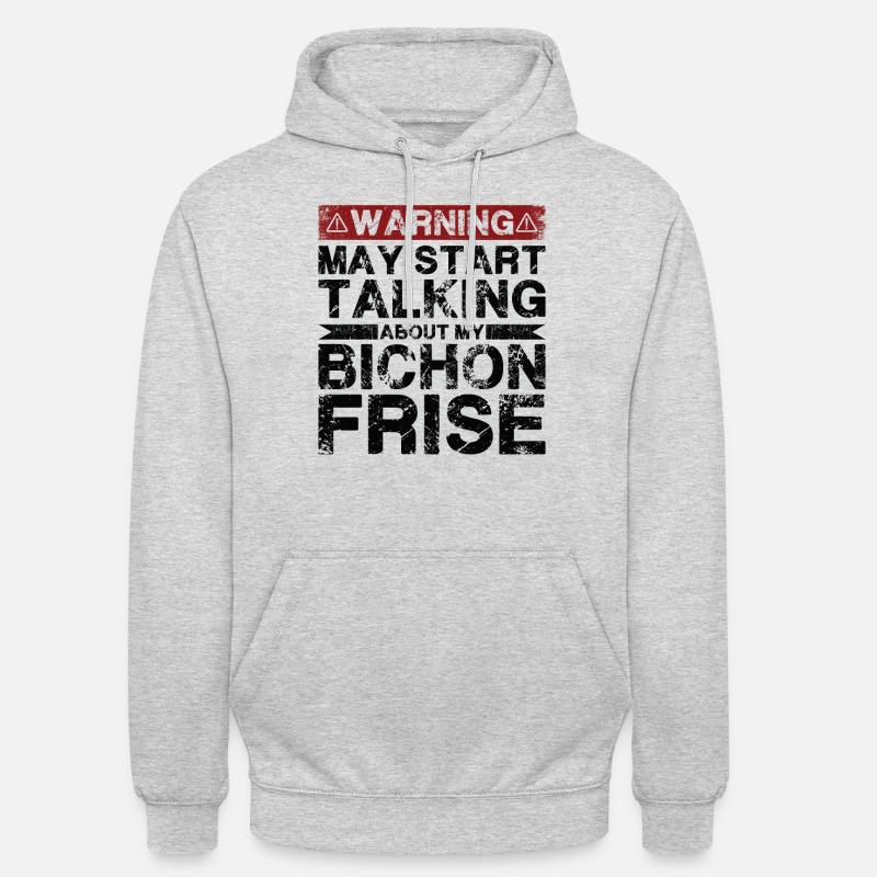 Parlez de Bichon Frise - Sweat-shirt à capuche unisexe - gris clair chiné