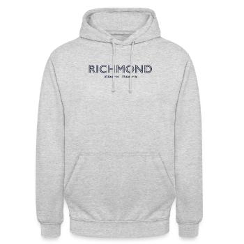 USA Stadt Koordinaten - Richmond - Unisex Hoodie - Hellgrau meliert - Vorne - Alina (178cm) & Michal (187cm)