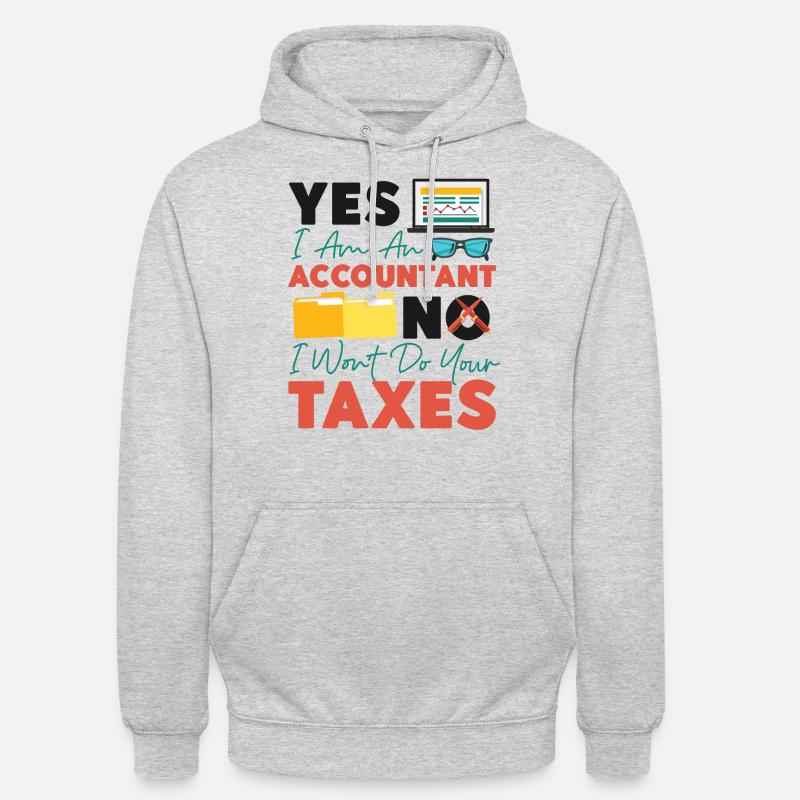 Comptable Comptable Comptable - Sweat-shirt à capuche unisexe - gris clair chiné