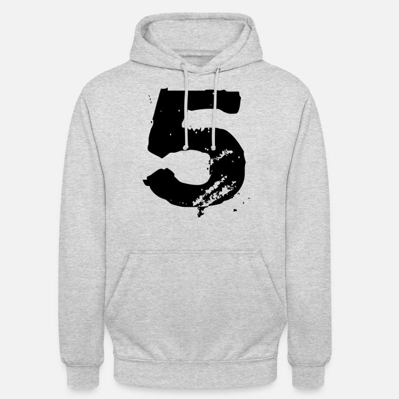 Maillot 5 numéros - Sweat-shirt à capuche unisexe - gris clair chiné
