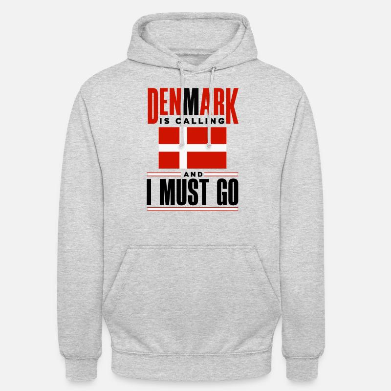 Danemark Drapeau Le Danemark appelle - Sweat-shirt à capuche unisexe - gris clair chiné