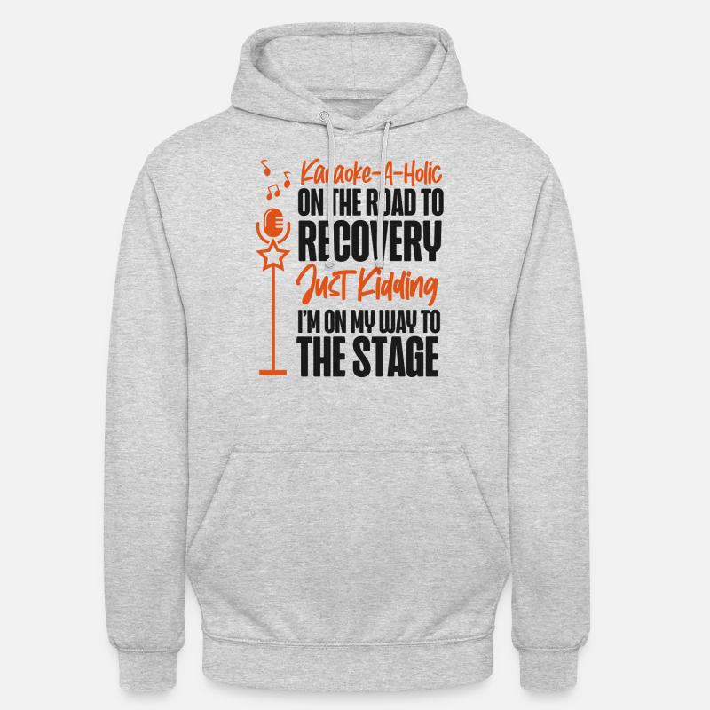 Karaoké Singer Karaoke-A-Holic On - Sweat-shirt à capuche unisexe - gris clair chiné