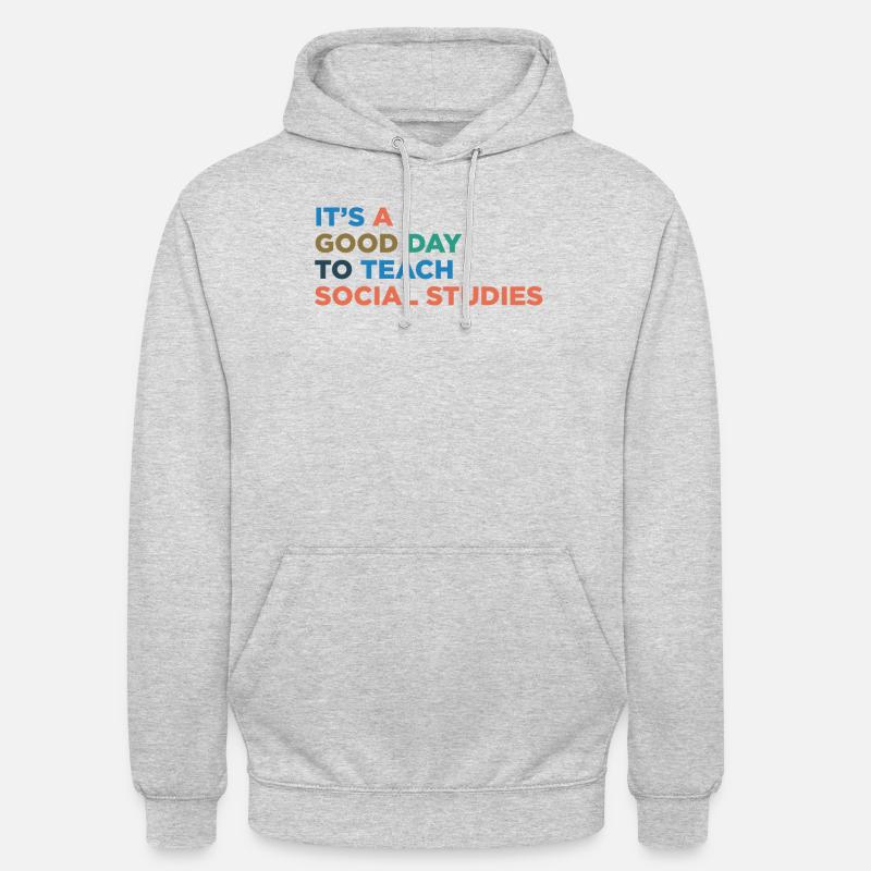 Professeur d’enseignement des sciences sociales - Sweat-shirt à capuche unisexe - gris clair chiné