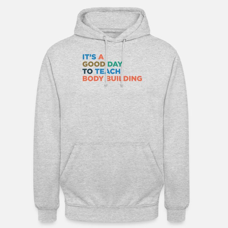 Enseigner le coach de musculation - Sweat-shirt à capuche unisexe - gris clair chiné