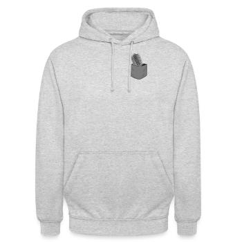Karaoke Singer Microphone Vocalist - Unisex Hoodie - Hellgrau meliert - Vorne - Alina (178cm) & Michal (187cm)